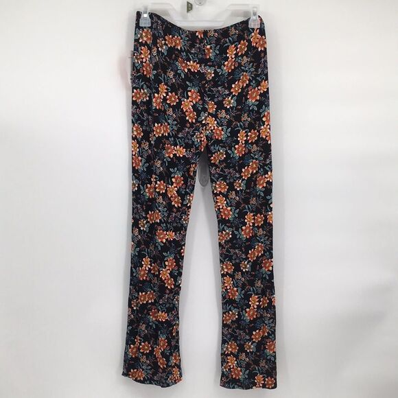 Wonder Nation Black Floral Stretchy Flare Pants Elastic Waist XL 14-16 Plus NEW - Picture 6 of 6